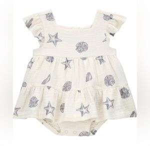 Carter's Cream Romper with Starfish and Shells